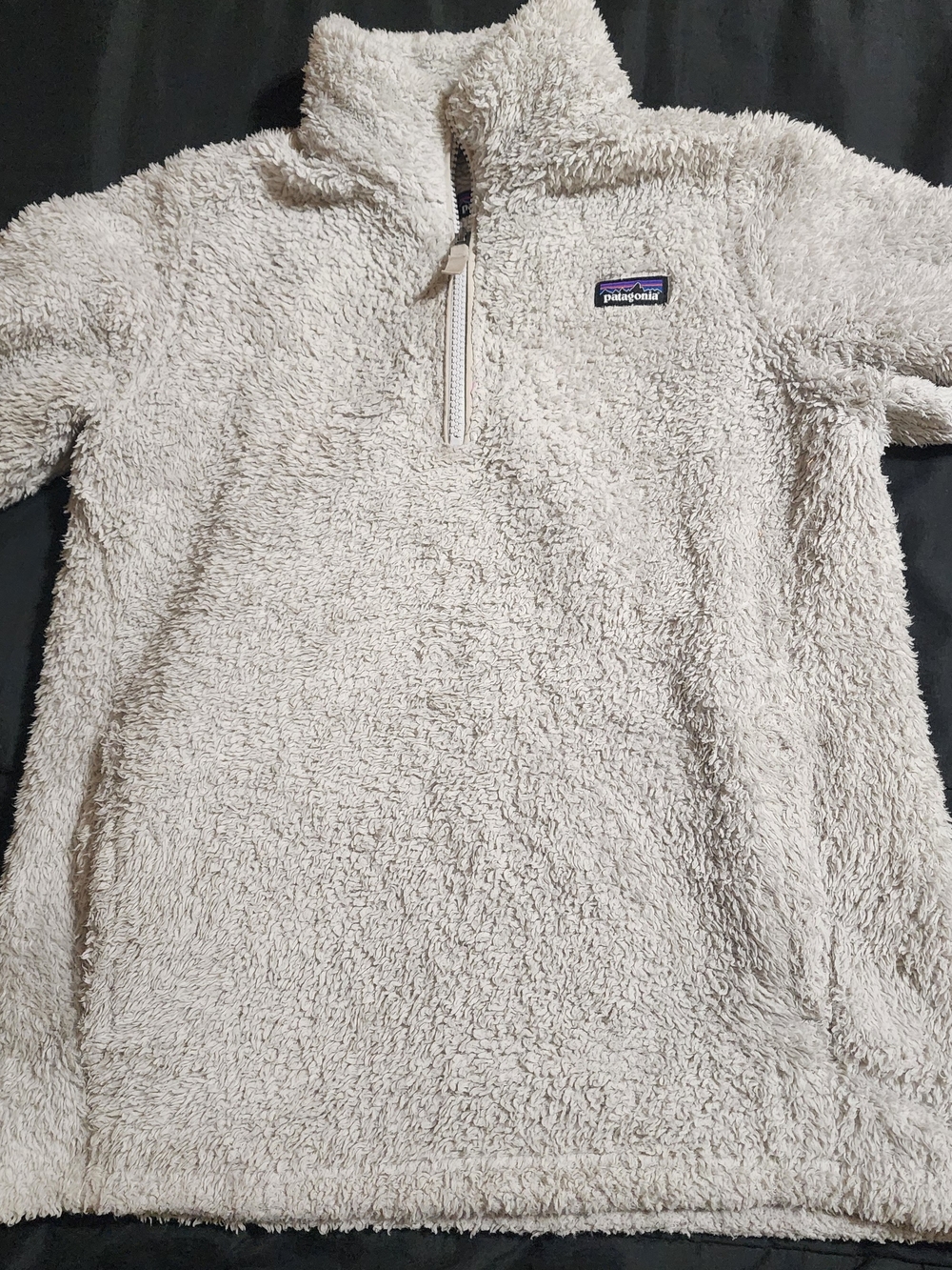 Patagonia Kids' Cozy Shearling Quarter-Zip Jacket in Off-White